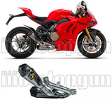 Escape Doble Sin Homologación Acústica Works Titanio Carbono - Arrow Special Parts Compatible Con Ducati Streetfighter V4 (2020-2024)