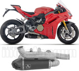 Exhaust Tip Without Sound Certification Works Black Titanium Body And Carbon Cap - Arrow Special Parts Compatible With Ducati Panigale V4 - S (2025-2026)