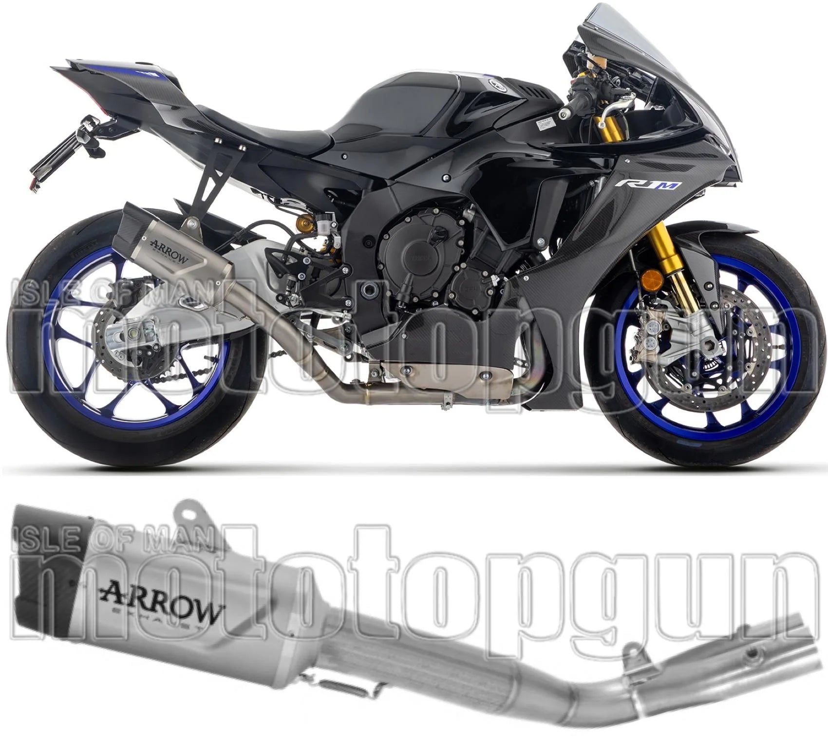 Tubo De Escape Sin Catalizador Y Sin Homologación Acústica Indy-Race Evo Titanio Fondo Carby - Arrow Special Parts Compatible Con Yamaha Yzf-R1 1000 (2025)