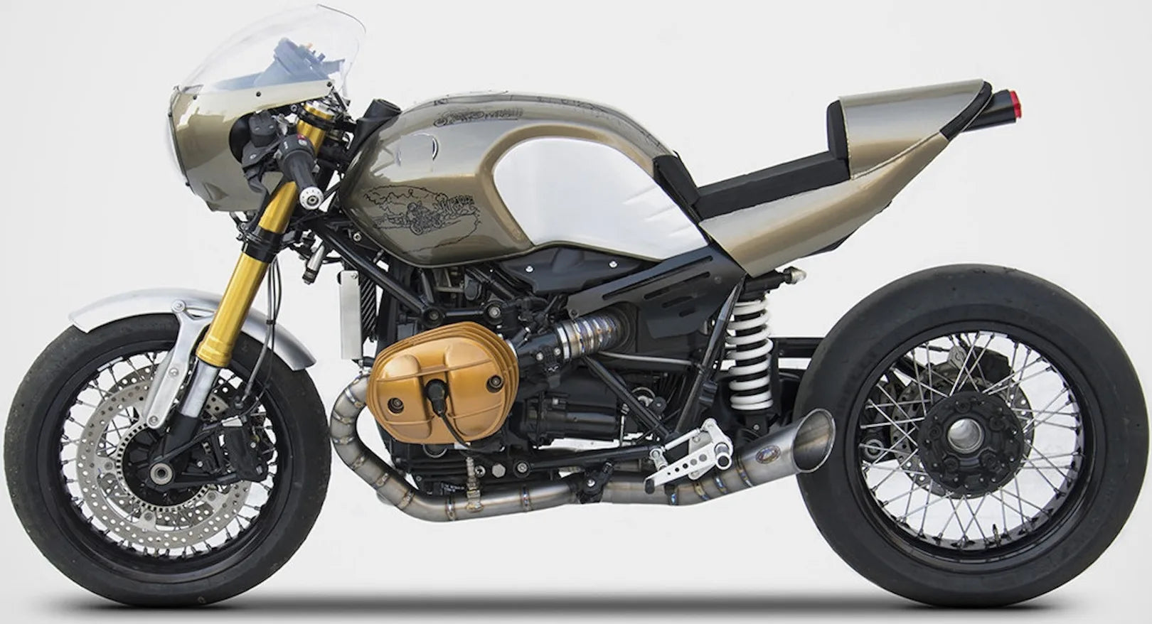 Sistema De Escape Completo Sin Catalizador Y Sin Homologación Acústica Titano - Zard Compatible Con Bmw R Nine T 1200 (2015-2020)