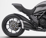 Tubo De Escape Sin Homologación Acústica Acero Negro Copa Carbono - Zard Compatible Con Ducati Diavel (2011-2018)