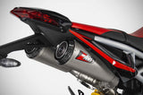 Tubo De Escape Sin Homologación Acústica Topgun Acero Copa Carbono - Zard Compatible Con Ducati Hypermotard 950 - Sp (2019-2023)