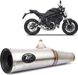 Exhaust Tip Without Sound Certification Zuma Stainless Steel Endcap Aluminium Black - Zard Compatible With Ducati Scrambler 800 (2021-2022)