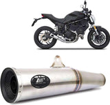 Tubo De Escape Sin Homologación Acústica Zuma Acero Copa Aluminio Negro - Zard Compatible Con Ducati Scrambler 800 (2015-2019)