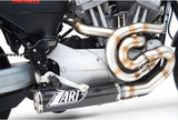 Sistema De Escape Completo Sin Catalizador Y Sin Homologación Acústica Carbono - Zard Compatible Con Harley-Davidson Xr 1200 (2009-2012)