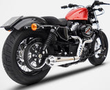 Sistema De Escape Completo Sin Catalizador Y Sin Homologación Acústica Conical Acero Copa Aluminio - Zard Compatible Con Harley-Davidson Sportster (2003-2013)