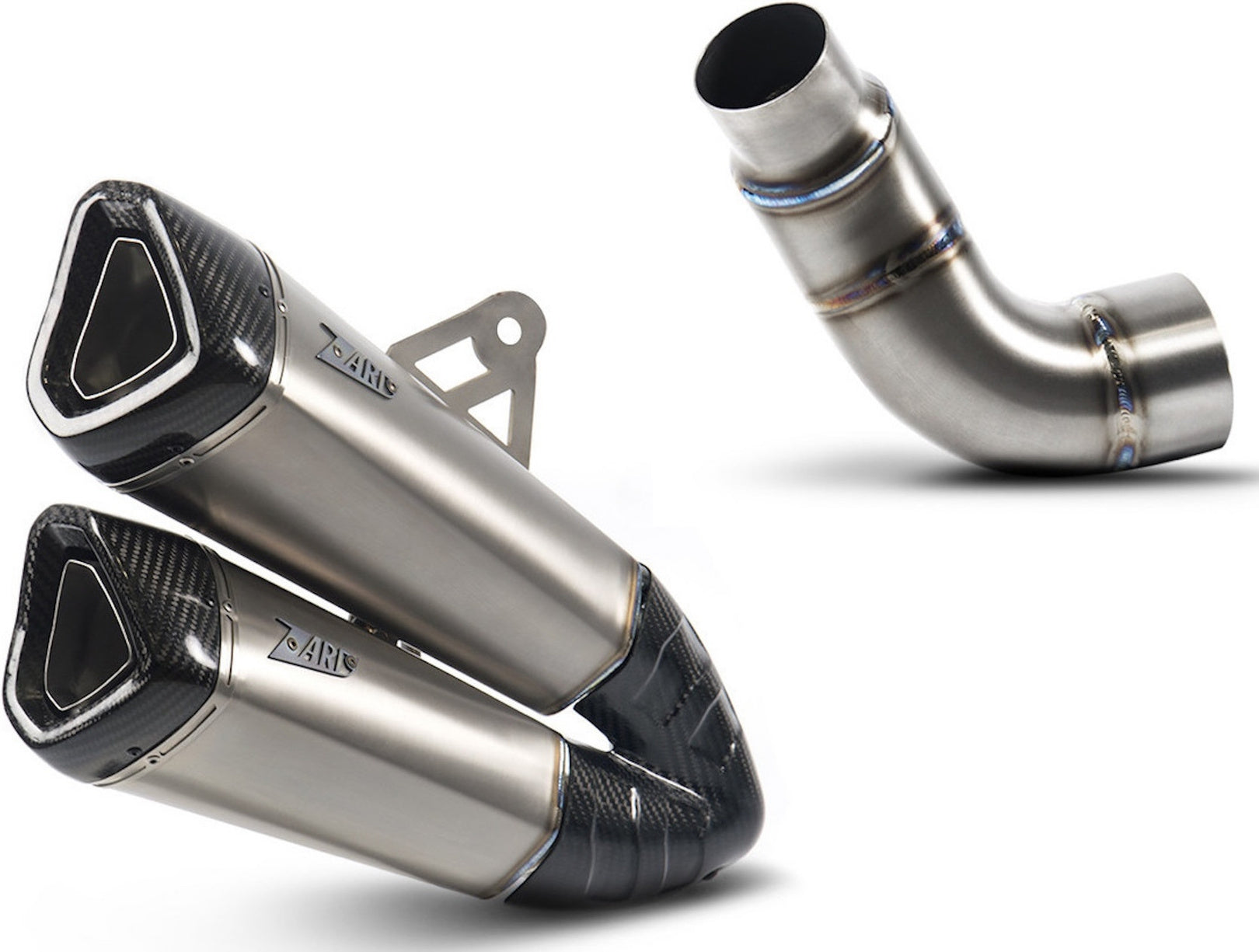 Uncatalysed Exhaust System Without Sound Certification Titanium Endcap Carbon - Zard Compatible With Indian Motorcycle Ftr 1200 (2018-2020)