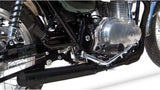 Sistema De Escape Completo Sin Catalizador Y Sin Homologación Acústica Cross Acero Negro - Zard Compatible Con Kawasaki W 800 (2010-2017)