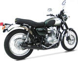 Sistema De Escape Completo Sin Catalizador Y Sin Homologación Acústica Conical Acero Negro - Zard Compatible Con Kawasaki W 800 (2010-2017)