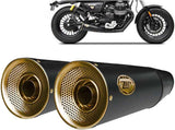 Exhaust Tip Without Sound Certification Big Steel Black Endcap Bronze - Zard Compatible With Moto Guzzi V9 Bobber (2016-2019)
