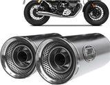 Exhaust Tip Without Sound Certification Slim Stainless Steel Endcap Aluminium - Zard Compatible With Moto Guzzi V9 Roamer (2016-2019)