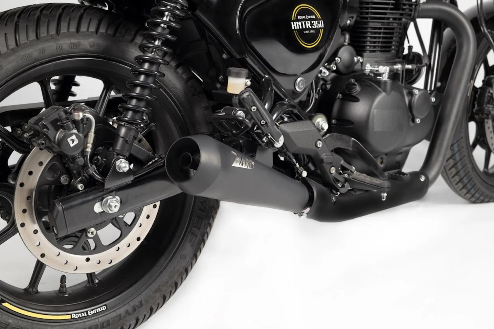 Tubo De Escape Sin Homologación Acústica Acero Negro - Zard Compatible Con Royal Enfield Hunter 350 (2023)
