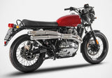 Sistema De Escape Completo Sin Catalizador Y Sin Homologación Acústica Interceptor Acero - Zard Compatible Con Royal Enfield Continental Gt (2019-2023)