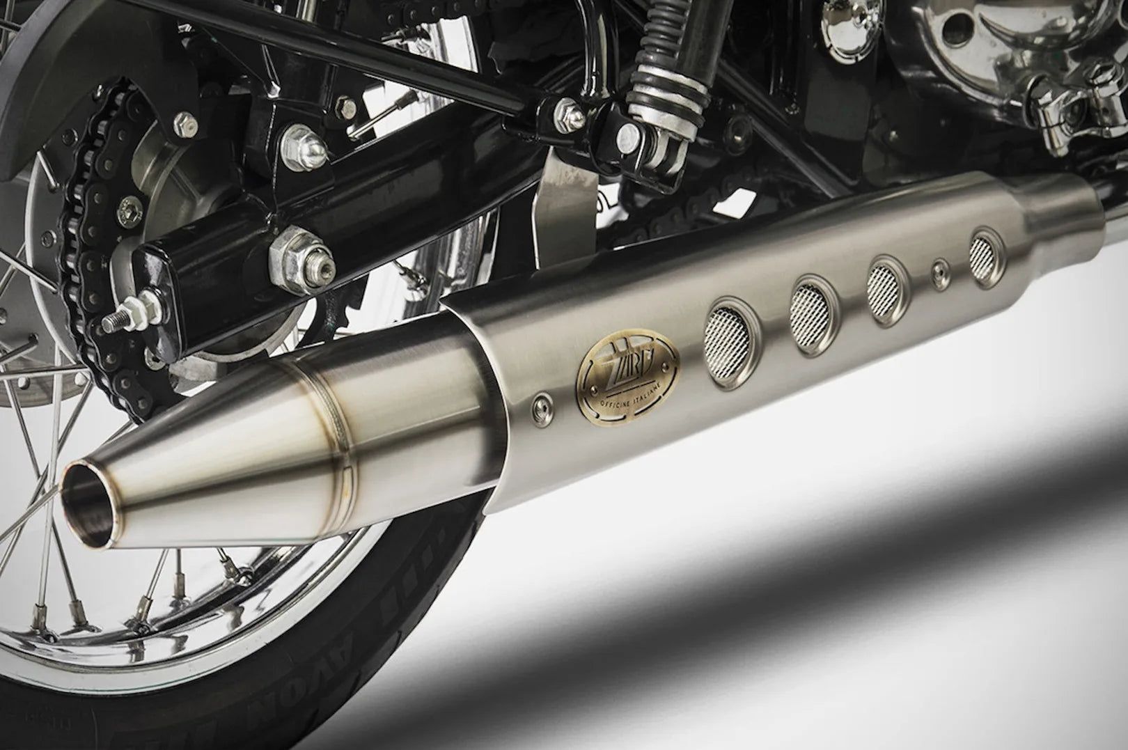 Tubo De Escape Sin Homologación Acústica Acero Polish - Zard Compatible Con Royal Enfield Interceptor 650 (2019-2023)