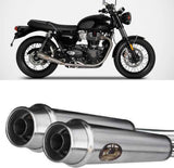 Tubo De Escape Sin Homologación Acústica Acero Polish - Zard Compatible Con Triumph Bonneville T120 (2021-2023)