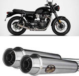 Exhaust Tip Without Sound Certification Stainless Steel Polish - Zard Compatible With Triumph Bonneville T120 (2021-2023)