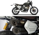 Tubo De Escape Sin Homologación Acústica Acero Negro Copa Carbono - Zard Compatible Con Triumph Scrambler 1200 (2021-2023)
