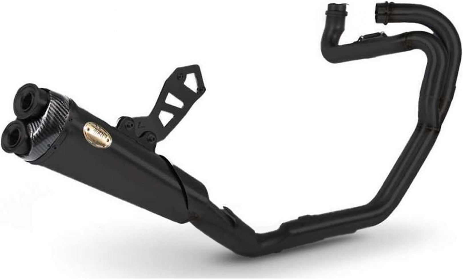 Complete Exhaust System Without Catalytic Converter And Without Sound Certification Steel Black Endcap Carbon - Zard Compatible With Triumph Scrambler 1200 (2019-2023)