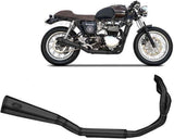 Complete Exhaust System Without Catalytic Converter And Without Sound Certification Bad Child Steel Black - Zard Compatible With Triumph Bonneville T100 (2001-2016)