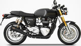 Tubo De Escape Sin Homologación Acústica Acero Negro - Zard Compatible Con Triumph Thruxton 1200 R (2017-2020)