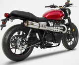 Sistema De Escape Completo Sin Catalizador Y Sin Homologación Acústica Zuma High Acero Copa Bronce - Zard Compatible Con Triumph Street Twin 900 (2016-2020)