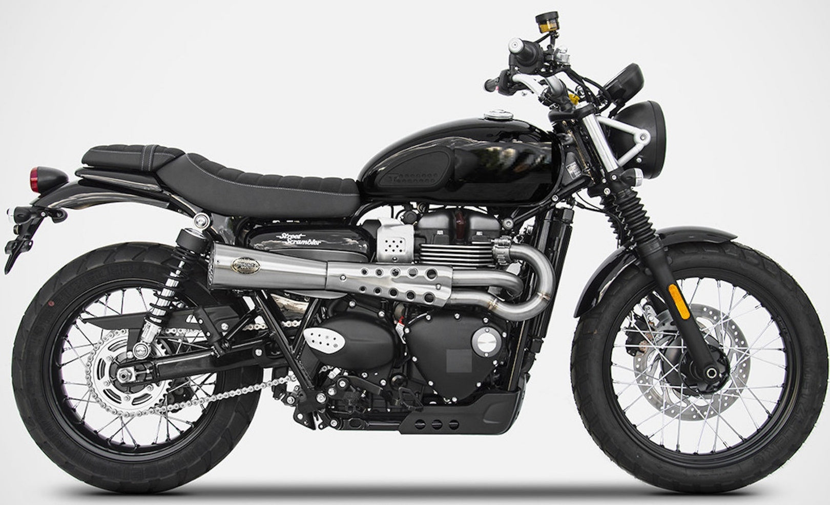 Complete Exhaust System Without Catalytic Converter And Without Sound Certification Tiger70 Stainless Steel - Zard Compatible With Triumph Scrambler 900 (2017-2023)