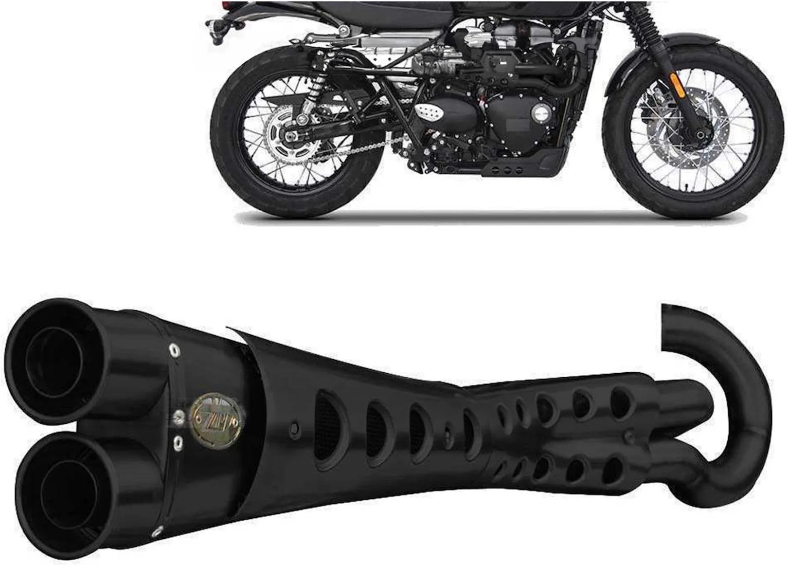 Sistema De Escape Completo Sin Catalizador Y Sin Homologación Acústica Special Edition Acero Negro - Zard Compatible Con Triumph Street Scrambler 900 (2017-2023)