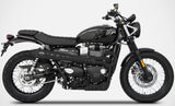Sistema De Escape Completo Sin Catalizador Y Sin Homologación Acústica Conical High Acero Negro - Zard Compatible Con Triumph Street Scrambler 900 (2017-2023)