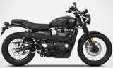 Complete Exhaust System Without Catalytic Converter And Without Sound Certification Conical High Steel Black - Zard Compatible With Triumph Scrambler 900 (2017-2023)