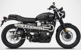 Complete Exhaust System Without Catalytic Converter And Without Sound Certification Conical High Stainless Steel - Zard Compatible With Triumph Street Scrambler 900 (2017-2023)
