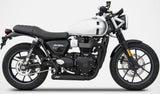 Sistema De Escape Completo Sin Catalizador Y Sin Homologación Acústica Cross Acero Negro - Zard Compatible Con Triumph Street Twin 900 (2016-2020)