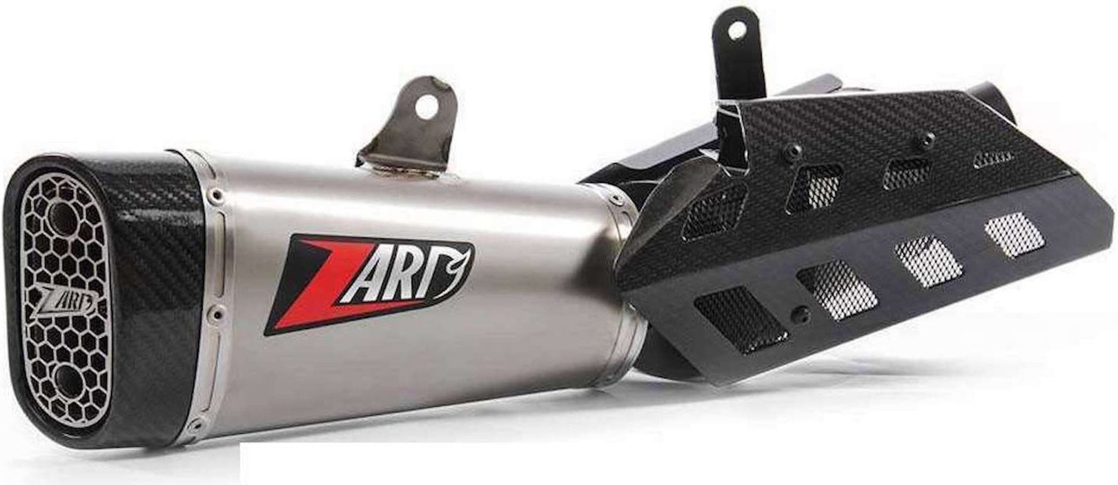 Exhaust Tip Without Sound Certification Short Stainless Steel Endcap Carbon - Zard Compatible With Triumph Street Triple 765 (2017-2019)