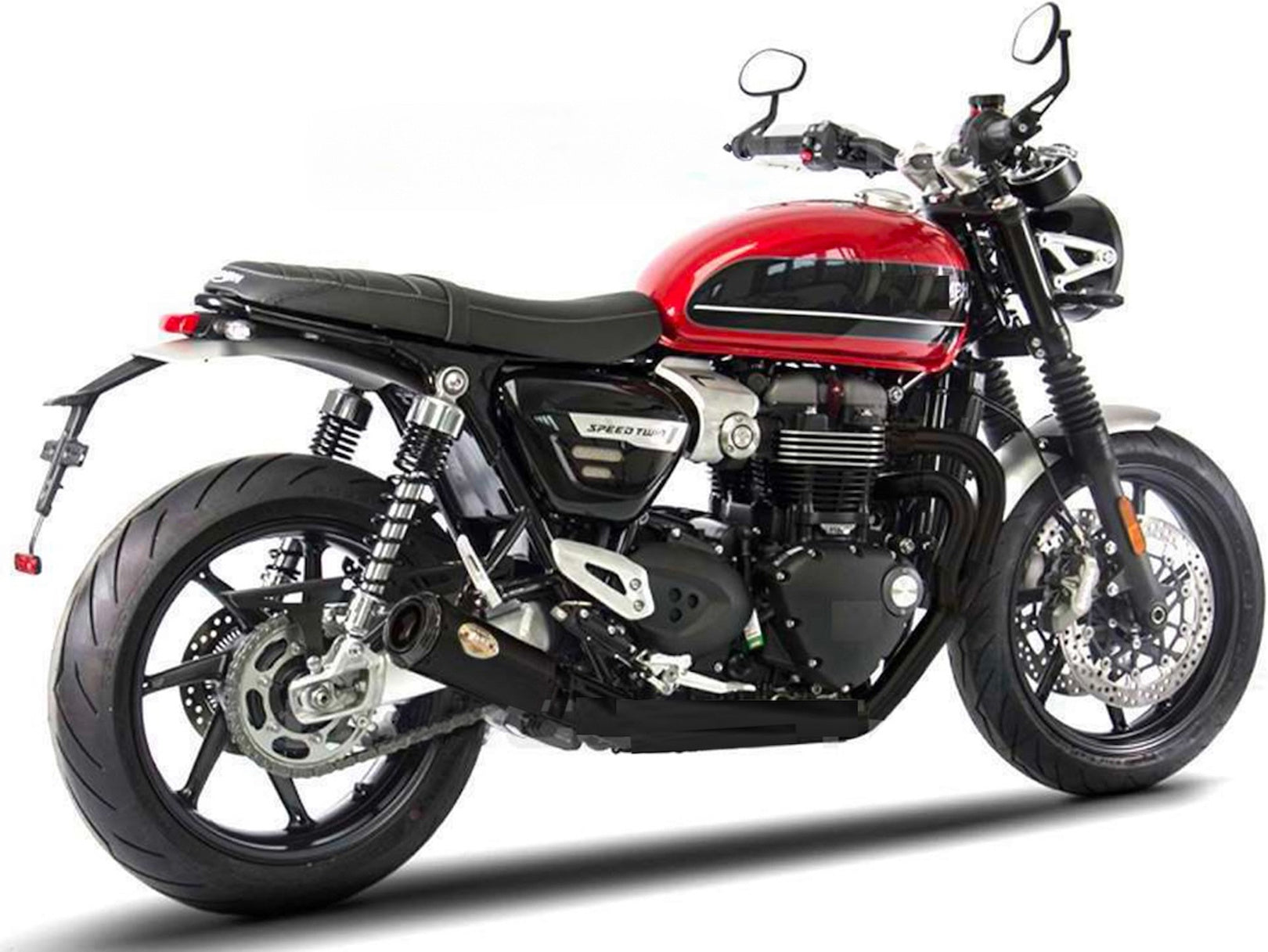Complete Exhaust System Without Catalytic Converter And Without Sound Certification Sp Stainless Steel Endcap Carbon - Zard Compatible With Triumph Thruxton 1200 R Rs (2021-2023)