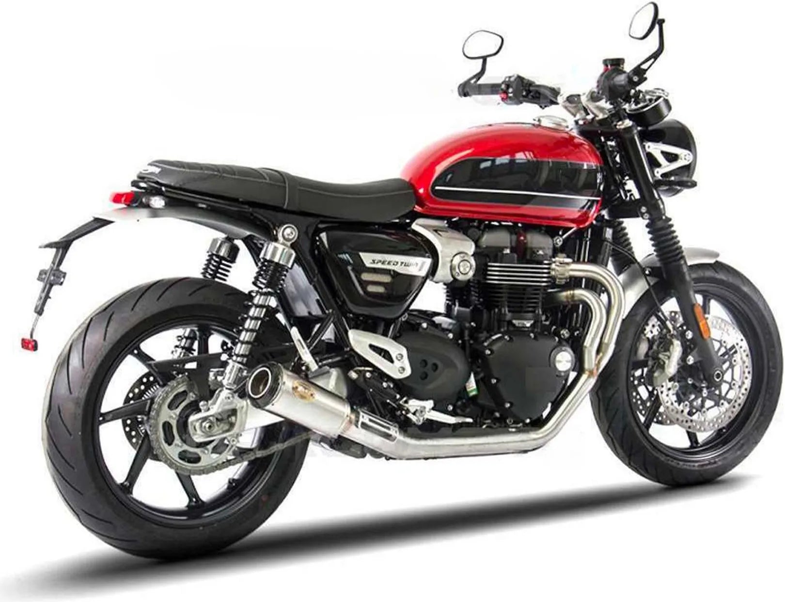 Sistema De Escape Completo Sin Catalizador Y Sin Homologación Acústica Sp Acero Copa Carbono - Zard Compatible Con Triumph Speed Twin 1200 (2019-2023)