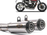 Tubo De Escape Sin Homologación Acústica Sp Acero Copa Carbono - Zard Compatible Con Triumph Speed Twin 1200 (2019-2020)