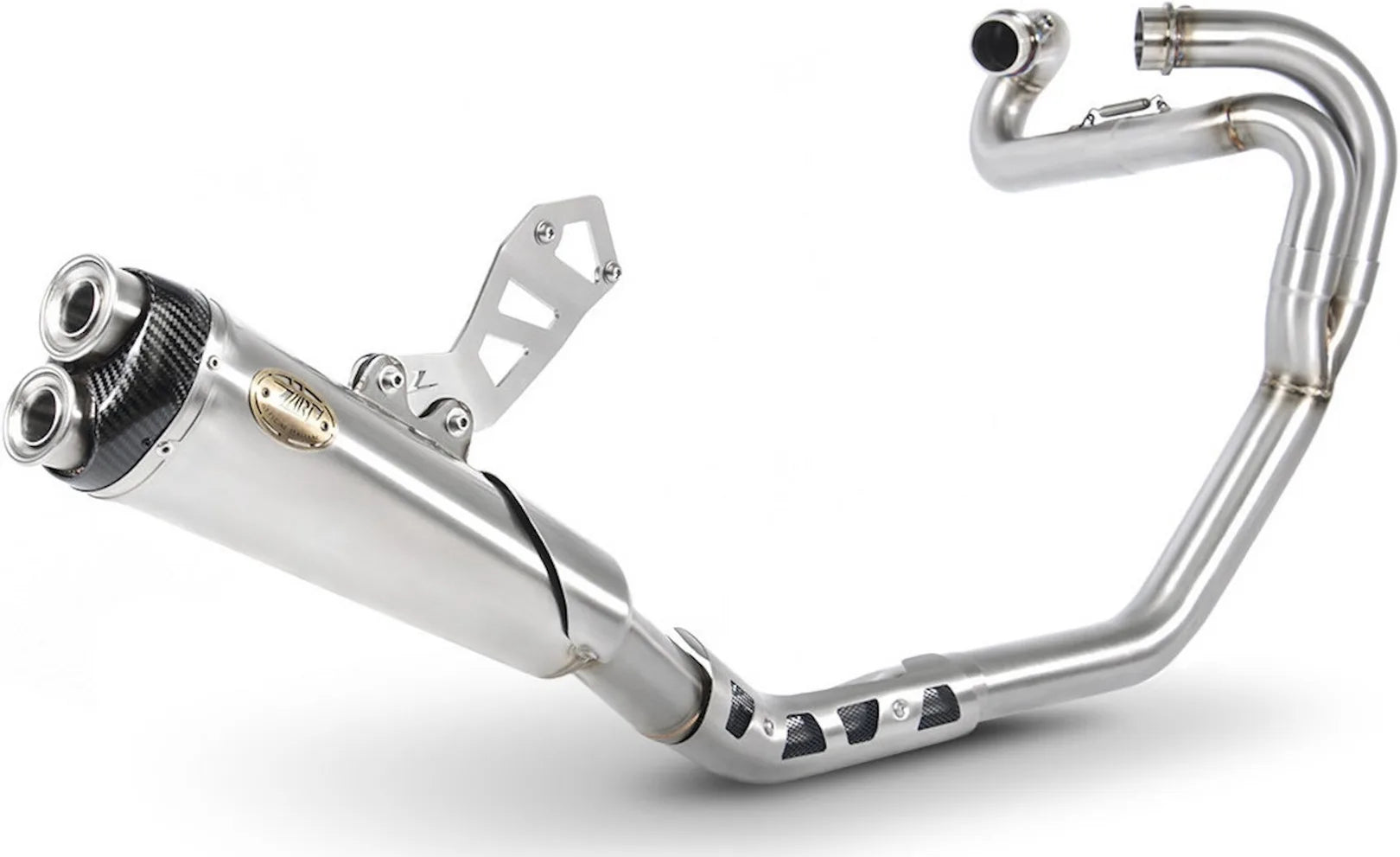 Sistema De Escape Completo Sin Catalizador Y Sin Homologación Acústica Acero Copa Carbono - Zard Compatible Con Triumph Scrambler 1200 (2019-2023)