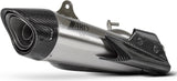 Exhaust Tip Without Sound Certification Stainless Steel Endcap Carbon - Zard Compatible With Triumph Street Triple 765 (2020-2022)
