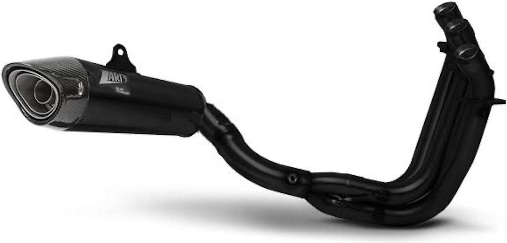 Complete Exhaust System Without Catalytic Converter And Without Sound Certification Steel Black Endcap Carbon - Zard Compatible With Triumph Trident 660 (2021-2023)