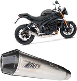 Complete Exhaust System Without Catalytic Converter And Without Sound Certification Titanium Endcap Carbon - Zard Compatible With Triumph Speed Triple 1200 Rs - Rr (2021-2023)