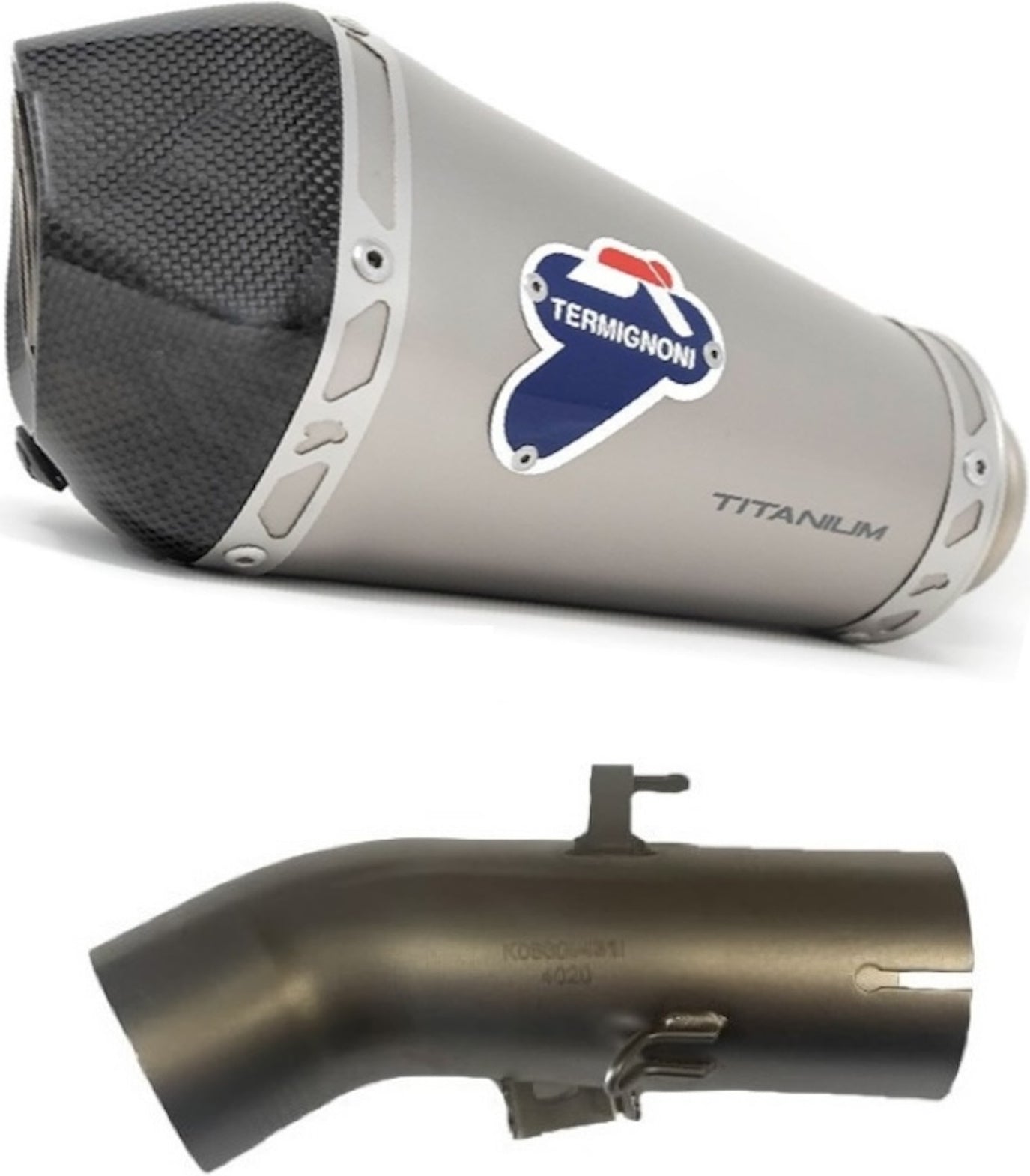 Exhaust Tip Without Sound Certification Relevance Titanium Carbon Cap - Termignoni Compatible With Benelli Leoncino 500 (2018-2020)