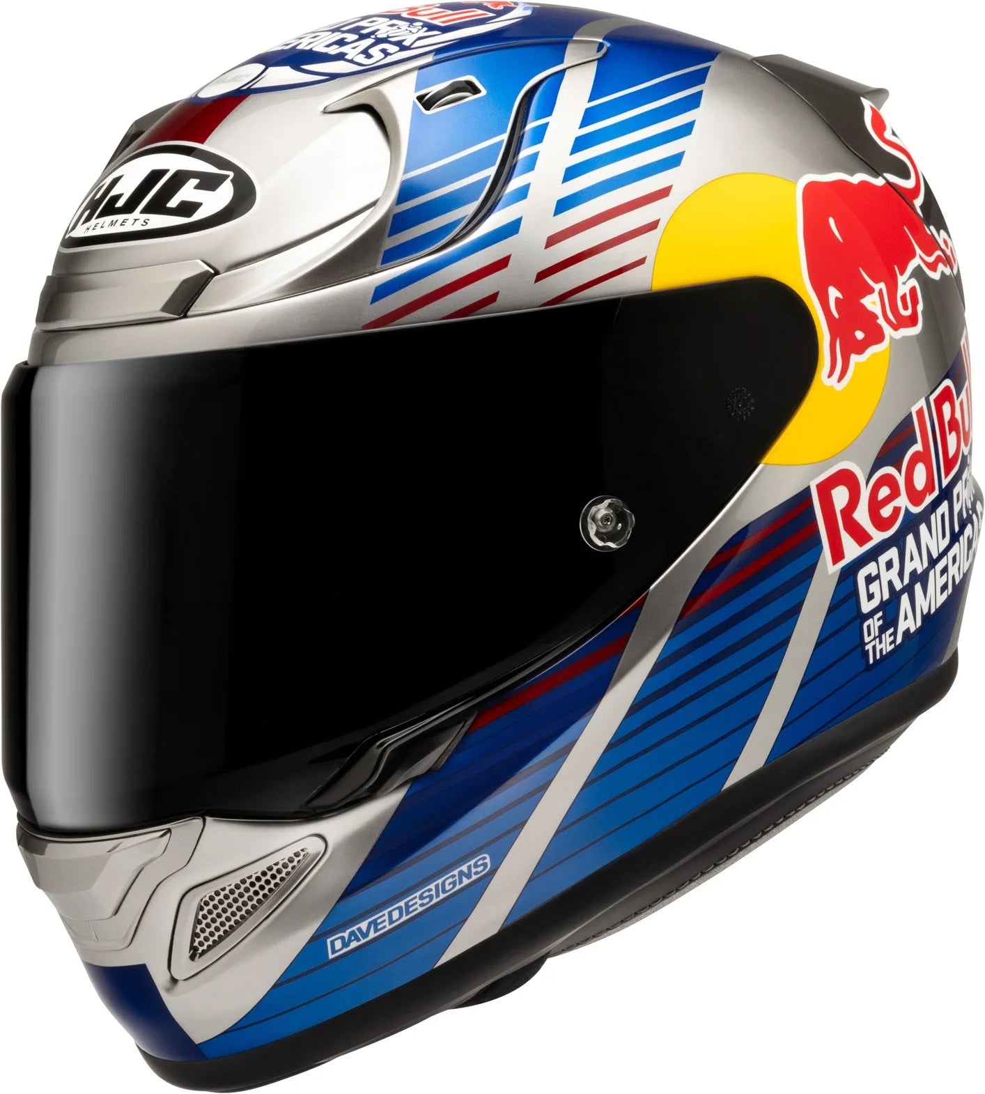 Casco Integral Para Moto Hjc Rpha 12 P.I.M. Evo (Carbon-Aramid/Fiberglass/Natural Fiber) Mc21 Red Bull Austin Gp 2 Talla 11 Xxl