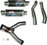 Escape Doble Sin Catalizador Con Homologación Acústica Round Carbono - Termignoni Compatible Con Suzuki Gsx-R 1000 (2007-2008)