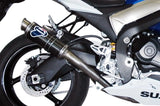 Escape Doble Sin Catalizador Con Homologación Acústica Round Carbono - Termignoni Compatible Con Suzuki Gsx-R 1000 (2009-2011)