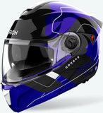 Casco Modular Para Moto Airoh Specktre - Specg18 Thermoplastic Hrt Azul Gloss Groove Talla Xxl