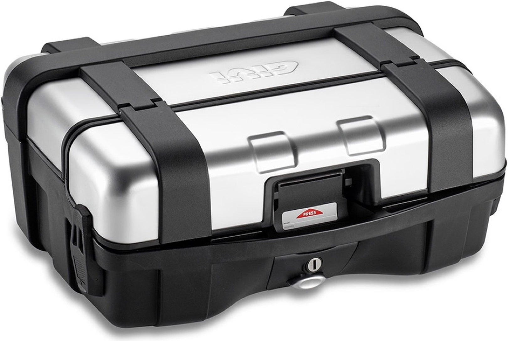 Monokey Trekker Aluminium Top Case - 33 Lt Trekker Aluminium - Givi Compatible With Moto Guzzi V7 Iii Stone - Special (2017-2020)