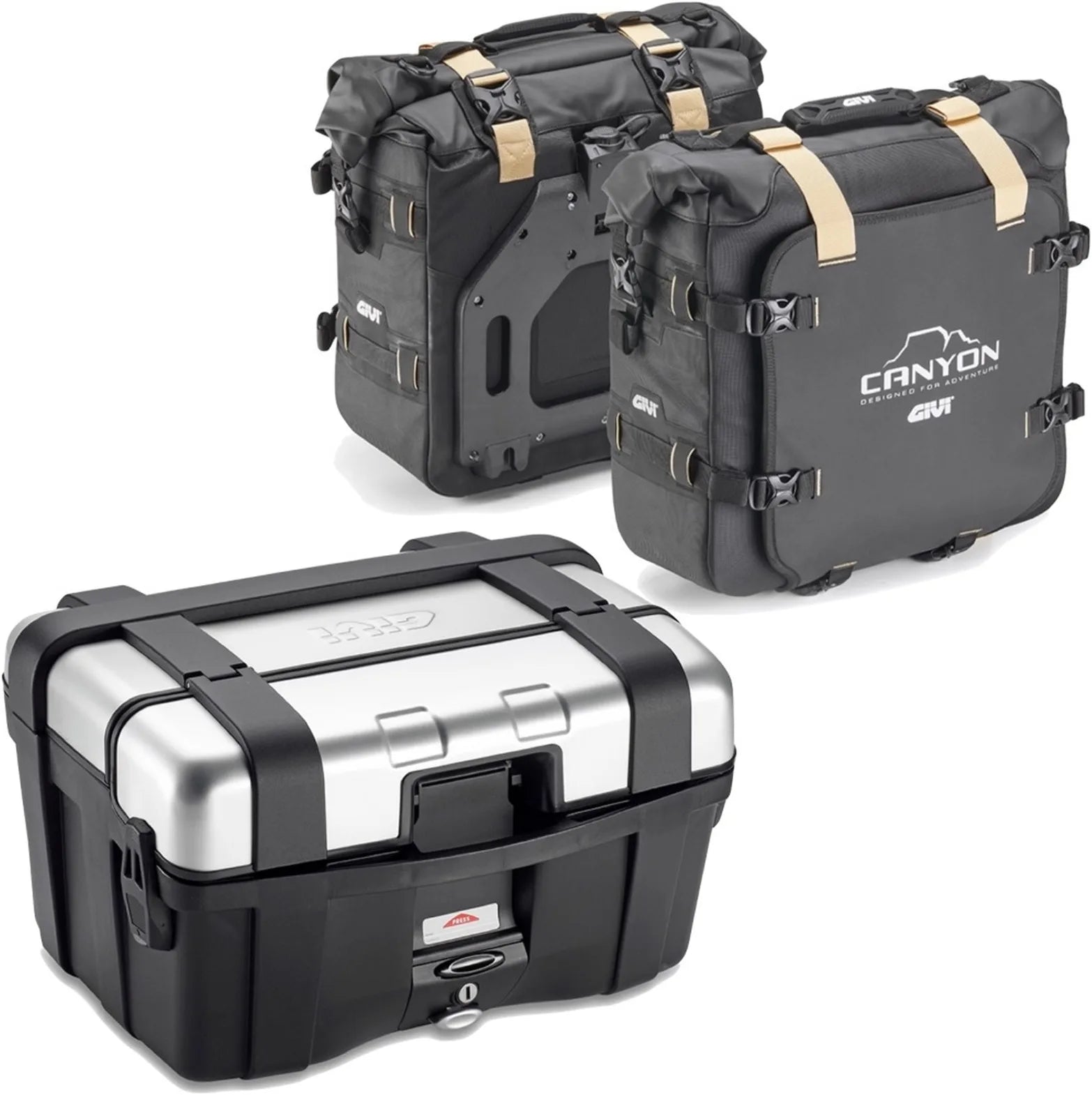 Baúl + Alforjas Laterales Trekker Canyon 96 Lt Trekker Canyon Plastico - Givi Compatible Con Yamaha Mt-07 (2021-2024)