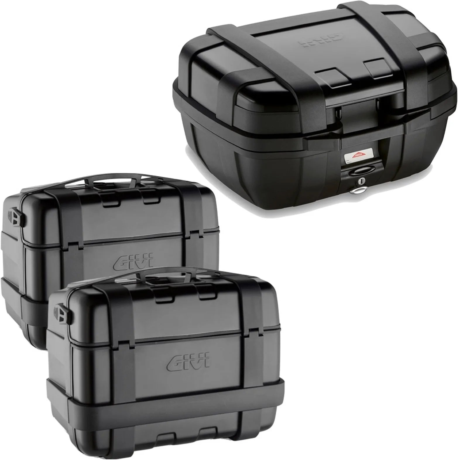 Baúl + Maletas Laterales Trekker Negro 144 Lt Trekker Aluminio - Givi Compatible Con Benelli Trk 702 (2023-2024)