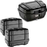 Baúl + Maletas Laterales Trekker Negro 144 Lt Trekker Aluminio - Givi Compatible Con Honda Cb 500 X (2019-2023)