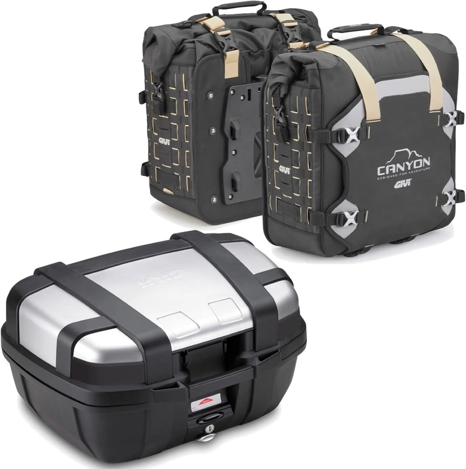 Baúl + Alforjas Laterales Trekker Canyon 122 Lt Trekker Canyon Plastico - Givi Compatible Con Suzuki Gsr 600 (2006-2011)