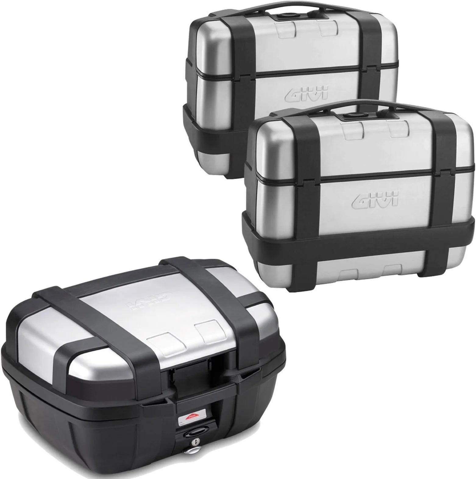 Baúl + Maletas Laterales Trekker 144 Lt Trekker Aluminio - Givi Compatible Con Suzuki An 650 Burgman - Executive (2013-2020)